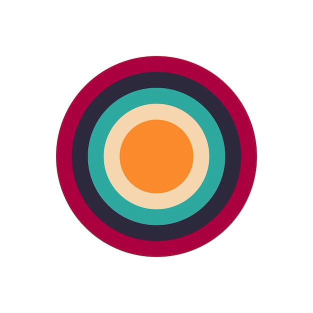 El logotipo del círculo de ojos de toro círculos hipnóticos coloridos icono objetivo vintage