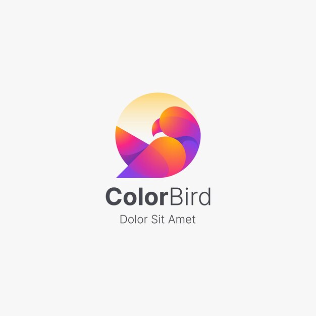 Logotipo de círculo de pájaro colorido abstracto