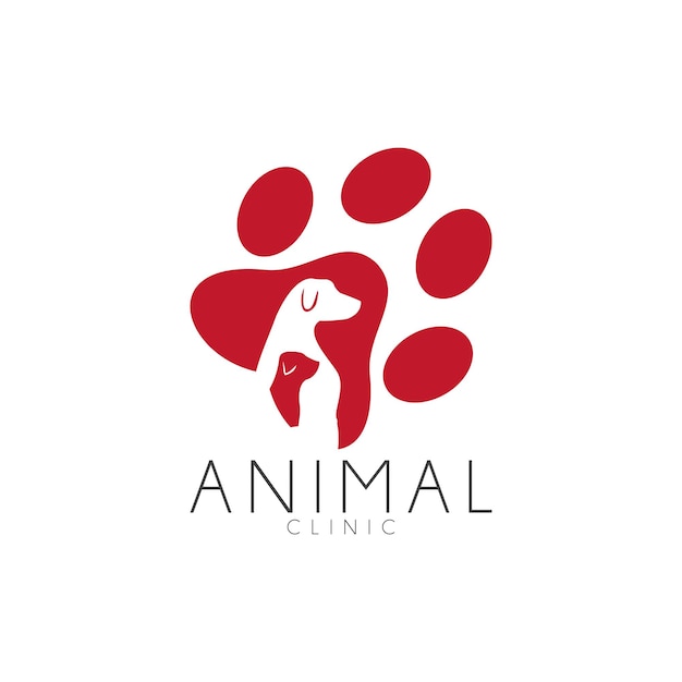 Logotipo del círculo de la tienda de mascotas para gatos y perros