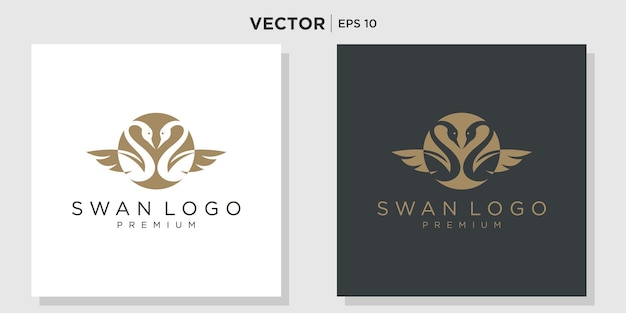 logotipo de cisne, vector de diseño de icono de ganso o pato
