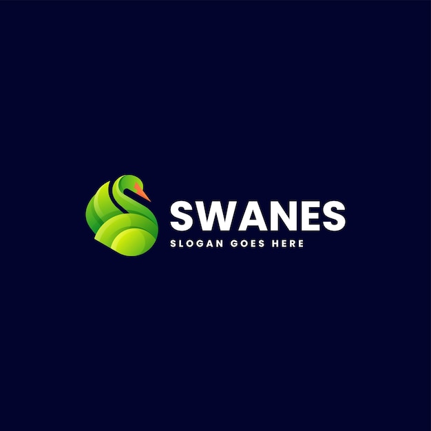 El logotipo de los cisnes de colores gradientes