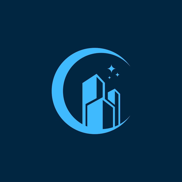 Logotipo de la ciudad de noche