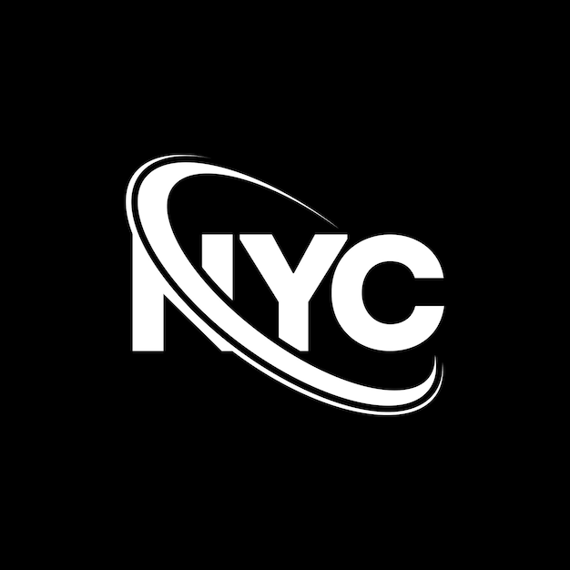 El logotipo de la ciudad de Nueva York (NYC) está ligado con un círculo y un monograma en mayúscula, una tipografía para negocios tecnológicos y una marca inmobiliaria.