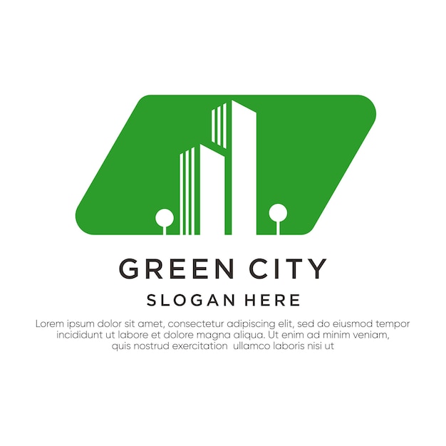 El logotipo de la ciudad verde simplificado