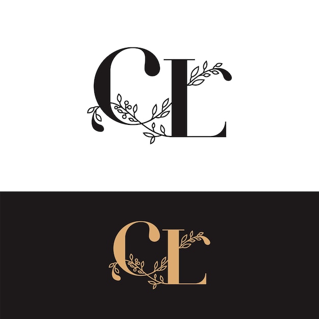 logotipo CL del monograma de boda dibujado a mano