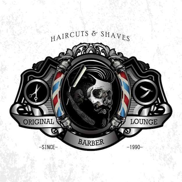 Vector logotipo clásico de la barbería