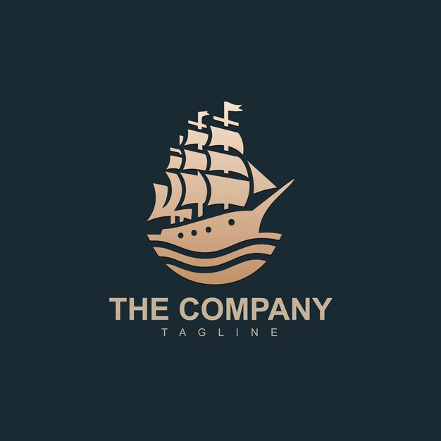 Logotipo clásico de barco de vela sencillo Diseño moderno para temas marítimos Reproducción confiable en impresión