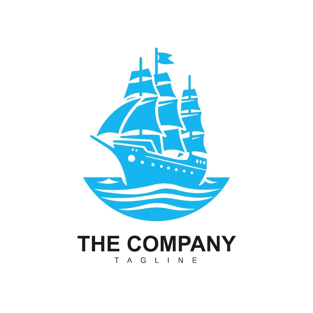 Logotipo clásico de barco de vela sencillo Diseño moderno para temas marítimos Reproducción confiable en impresión