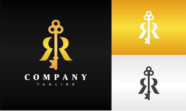 logotipo clásico de la letra R de la cerradura