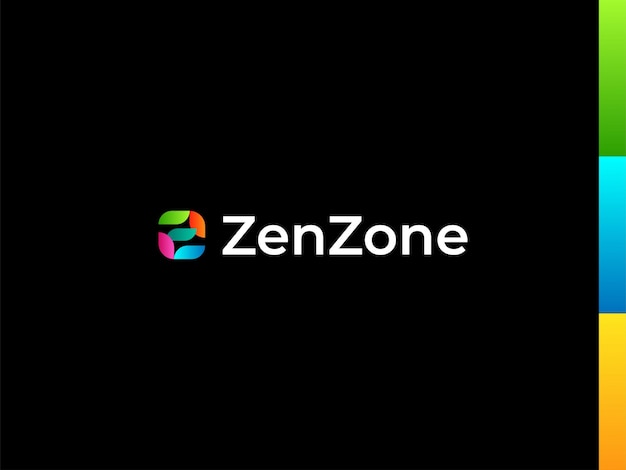 Logotipo clásico de la letra Z colorida Logotipo abstracto de gradiente