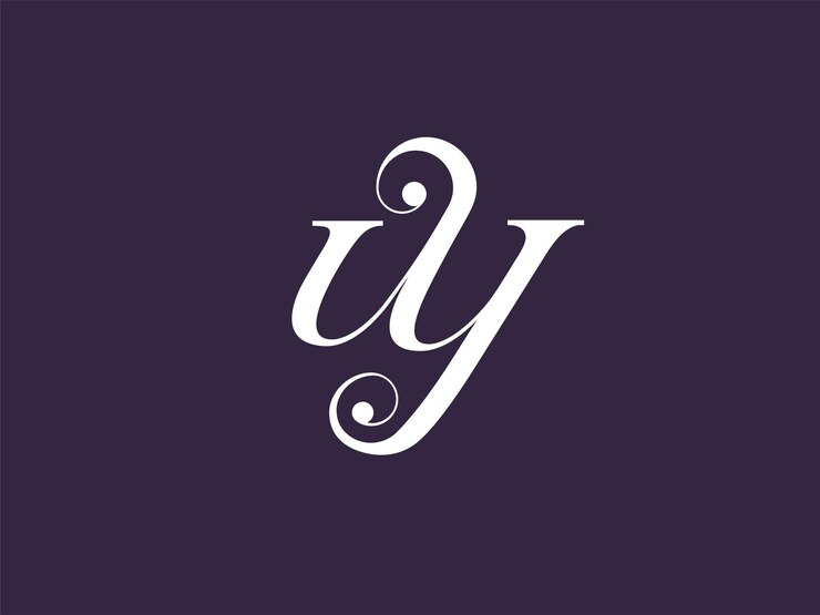 Vector el logotipo clásico y único de la letra serif moderna, el monograma, formado por las dos letras w y y.