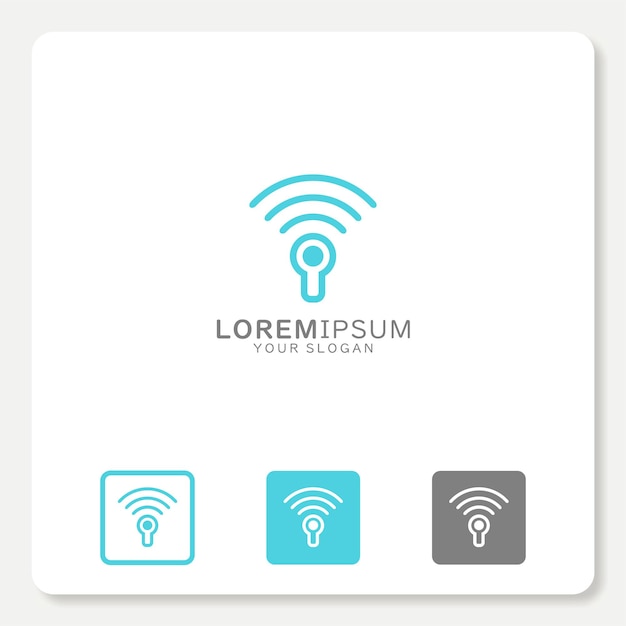 Logotipo de clave WiFi simple