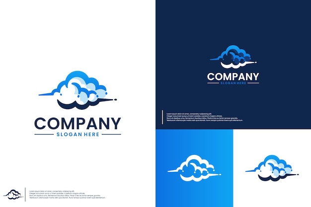 El logotipo del clima nublado es un estilo de arte elegante, una inspiración para el diseño de logotipos modernos.