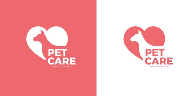 Logotipo de la clínica de cuidado y amor de mascotas