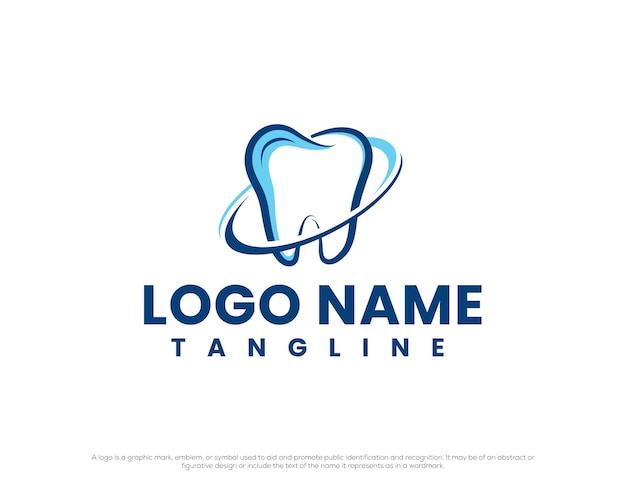 Logotipo de clínica dental Dientes de diseño con logotipo de arco con texto editable