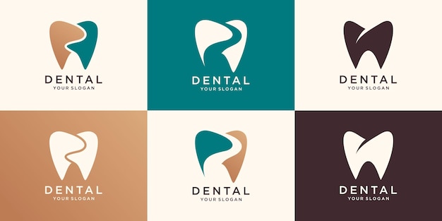 Logotipo de la clínica dental. único. efecto moderno. limpio. icono. vector.