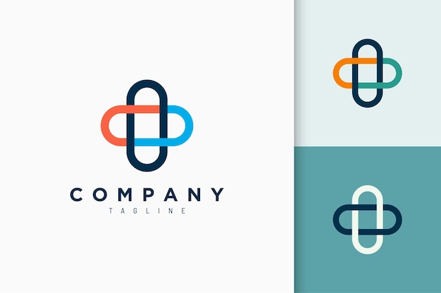 Logotipo de clínica o boticario en forma simple para médico