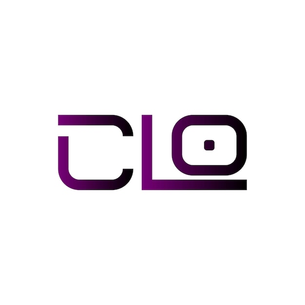 El logotipo de CLO, la letra inicial, el monograma, el diseño, la identidad de la marca, el gradiente púrpura, el moderno, el minimalista, el simple.