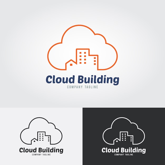 Logotipo de cloud building.