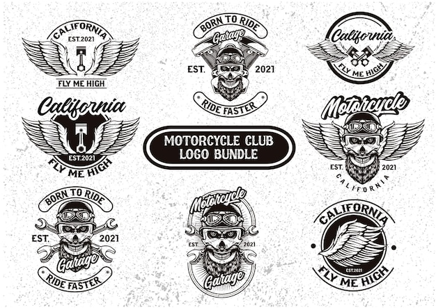logotipo del club automotriz y de motocicletas