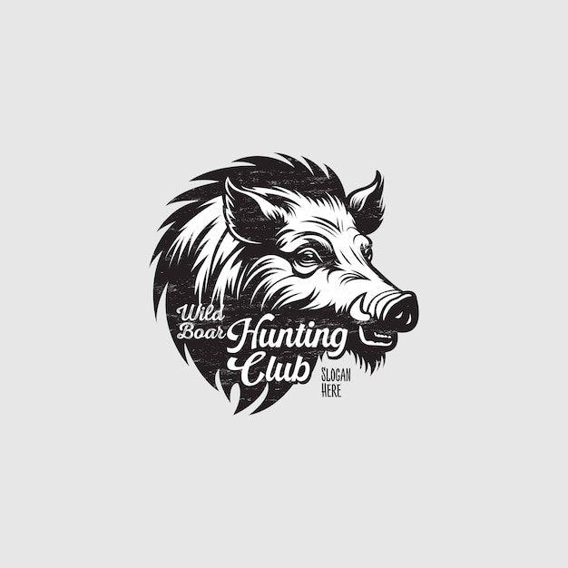 El logotipo del club de caza de jabalíes