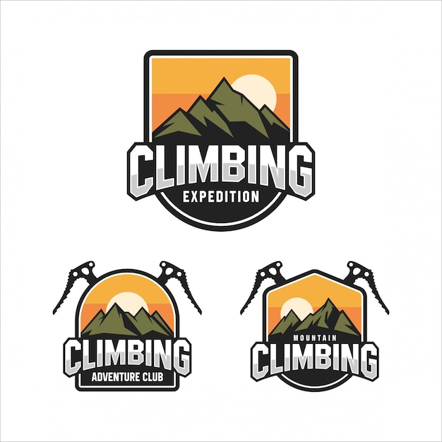 Logotipo del club climbing mountain adventure