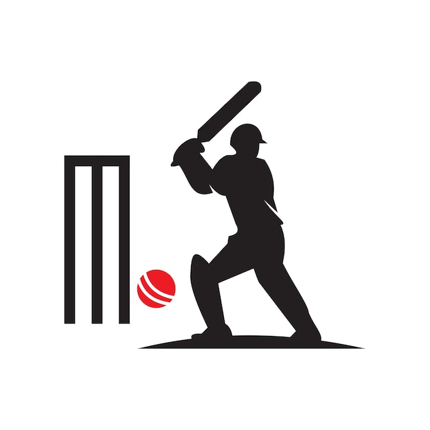Logotipo del club de cricket o fútbol Insignia Logotipo del cricket con diseño vectorial de fondo de escudo Vector