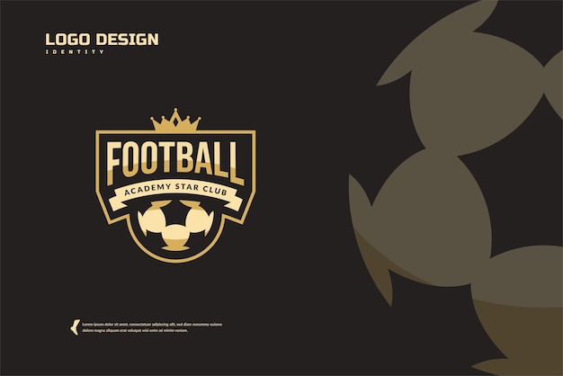 Vector logotipo del club de fútbol. plantilla de emblemas de torneo de fútbol, diseño de insignia de esport de identidad de equipo deportivo
