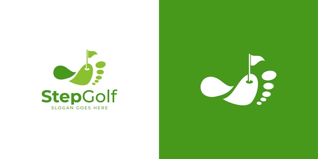 Vector el logotipo del club de golf de estilo minimalista con agujero de golf de pie y bandera