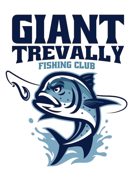 Vector logotipo del club de pesca de jurel gigante