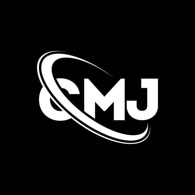 Logotipo CMJ letra CMJ letra diseño del logotipo Iniciales CMJ logotipo vinculado con círculo y mayúscula monograma logotipo CMJ tipografía para negocios de tecnología y marca inmobiliaria