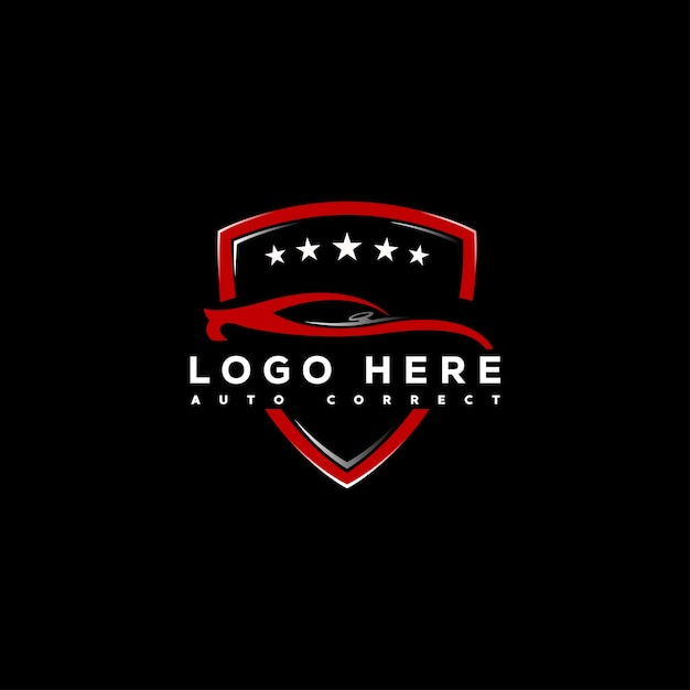 El logotipo del coche brilla.