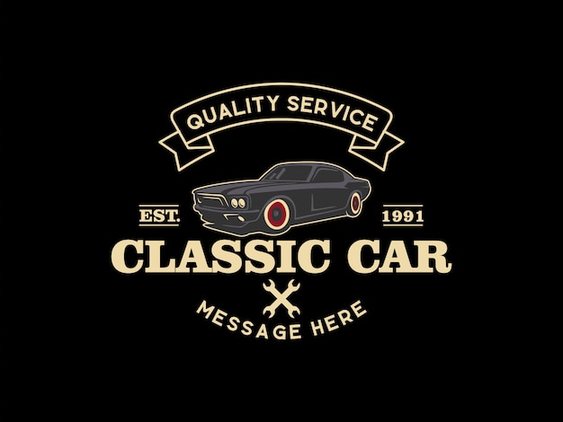 Vector logotipo de coche clásico