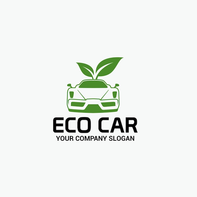 Vector logotipo de coche ecológico