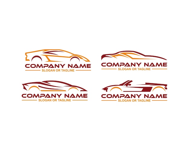 Logotipo del coche en línea limpia y simple gráfico diseñado
