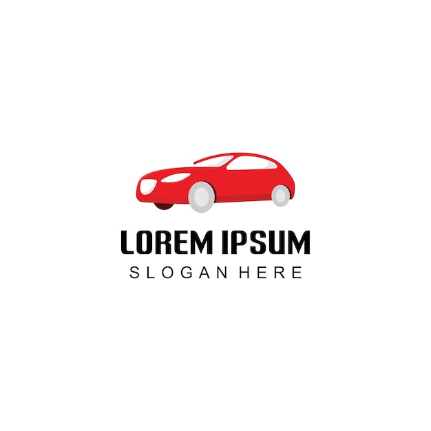 Logotipo de coche sedán rojo