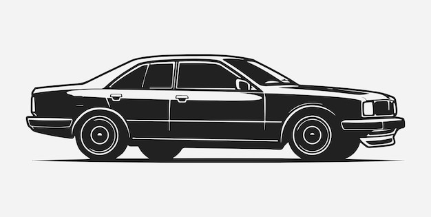 El logotipo del coche en stencil vectorial negro