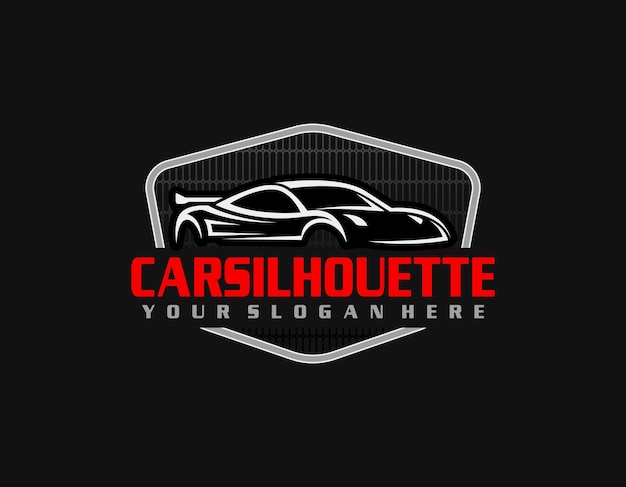 Logotipo del coche en vector de plantilla de diseño gráfico de línea simple