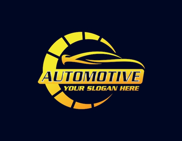 Logotipo del coche en vector de plantilla de diseño gráfico de línea simple