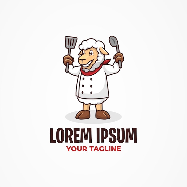 Vector logotipo cocinero oveja