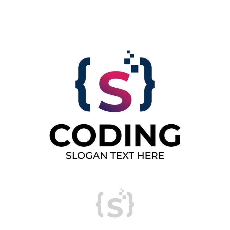 Vector logotipo de código digital con ilustración de codificación de diseño de letra s con conceptos de diseño de ilustración de píxeles