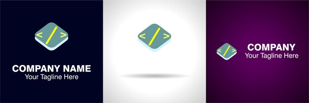 Logotipo de código, logotipo de codificación y logotipo HTML