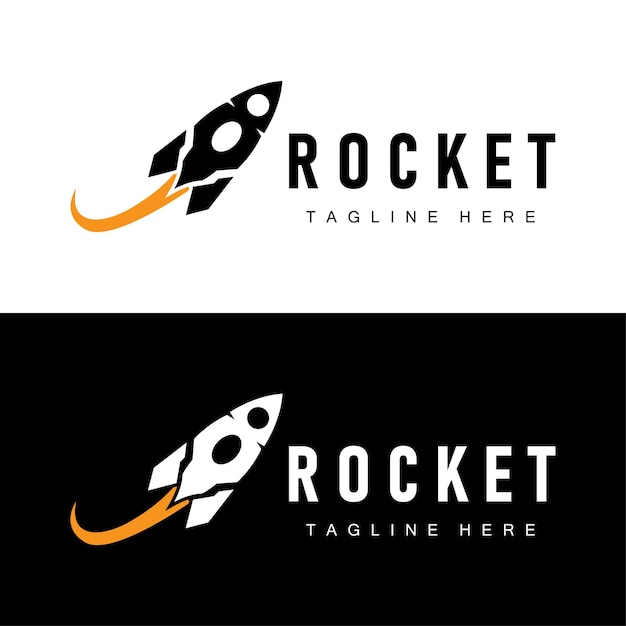 Logotipo del cohete diseño simple silueta de la marca vehículo espacial plantilla de ilustración minimalista