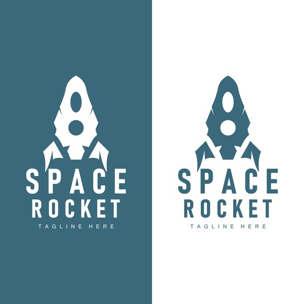 Logotipo del cohete diseño simple silueta de la marca vehículo espacial plantilla de ilustración minimalista