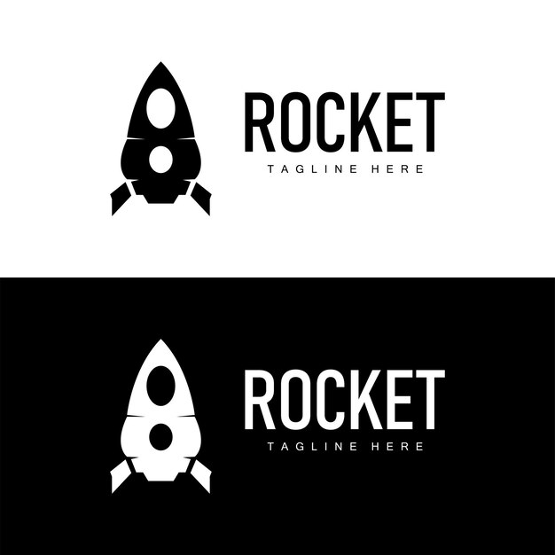 Logotipo del cohete diseño simple silueta de la marca vehículo espacial plantilla de ilustración minimalista