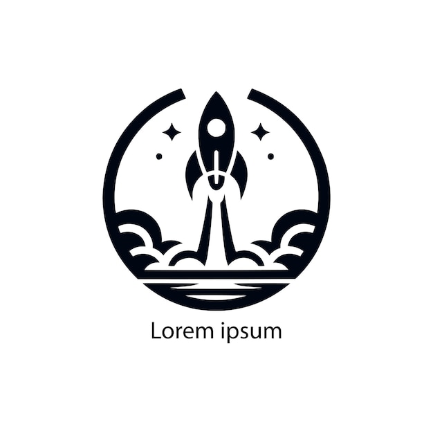 El logotipo del cohete en fondo blanco