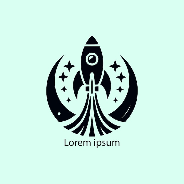 El logotipo del cohete en fondo blanco
