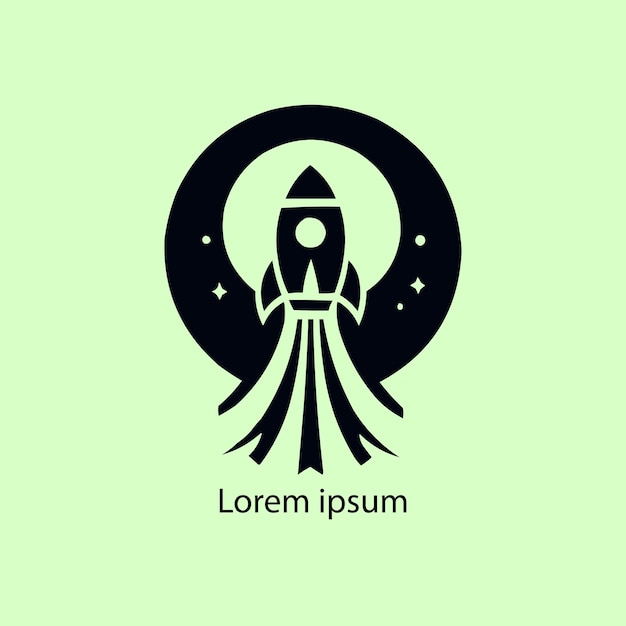 El logotipo del cohete en fondo blanco