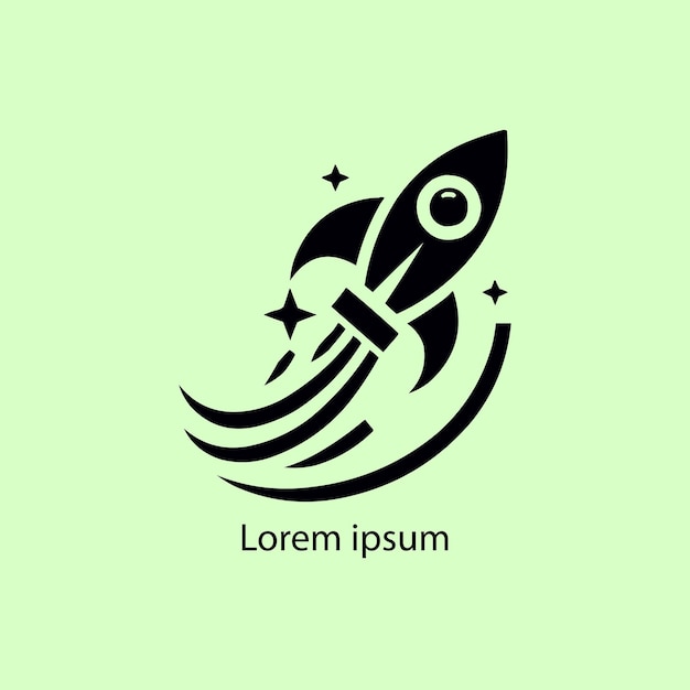 El logotipo del cohete en fondo blanco