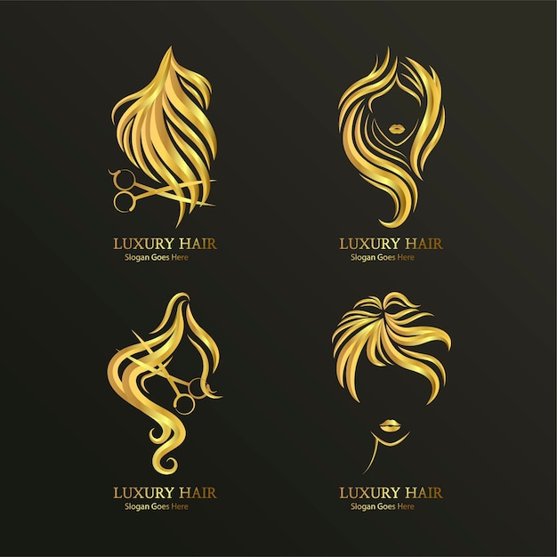 logotipo de la colección 02 de salones de peluquería de lujo